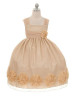 Organza Knee Length Flower Girl Dress With Decorated Flowers